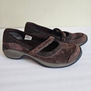 Merrell Women's Encore Emme Mary Jane Shoes, Size 8 Brown Suede Gorpcore